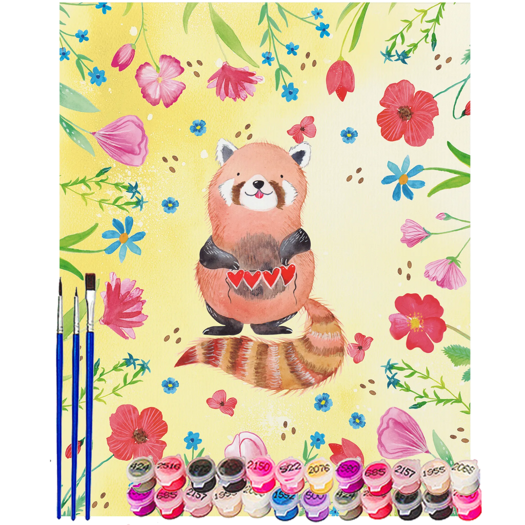 Paint by Numbers red panda Bastelidee, Baseln, Ausmalbild, DIY, Malen, Künstler, Kreativität, Malen nach Zahlen, Kunstwerk, Tiermotive, Gute Laune, lustige Sprüche, Tiere, Liebling, Rot, Herz, Liebe, Lieblingsmensch, Panda
