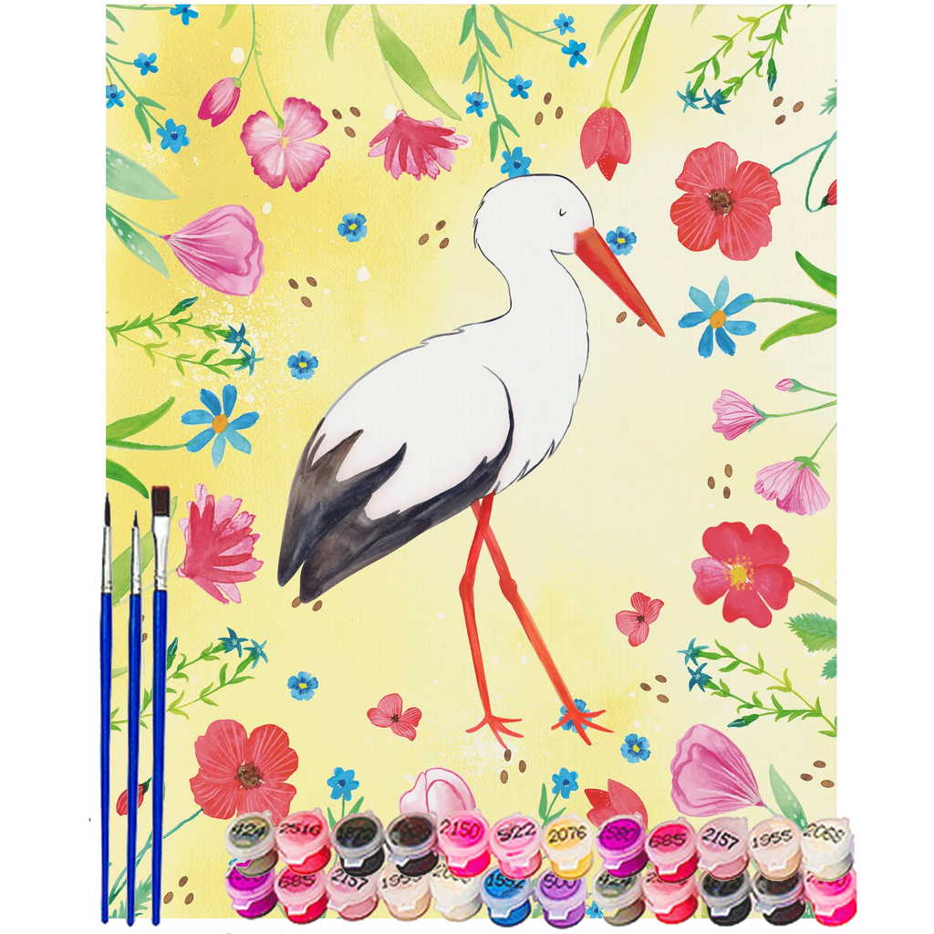 Malowanie według numerów Bocian Motywy zwierzęce, dobra energia, zabawne powiedzonka, zwierzęta