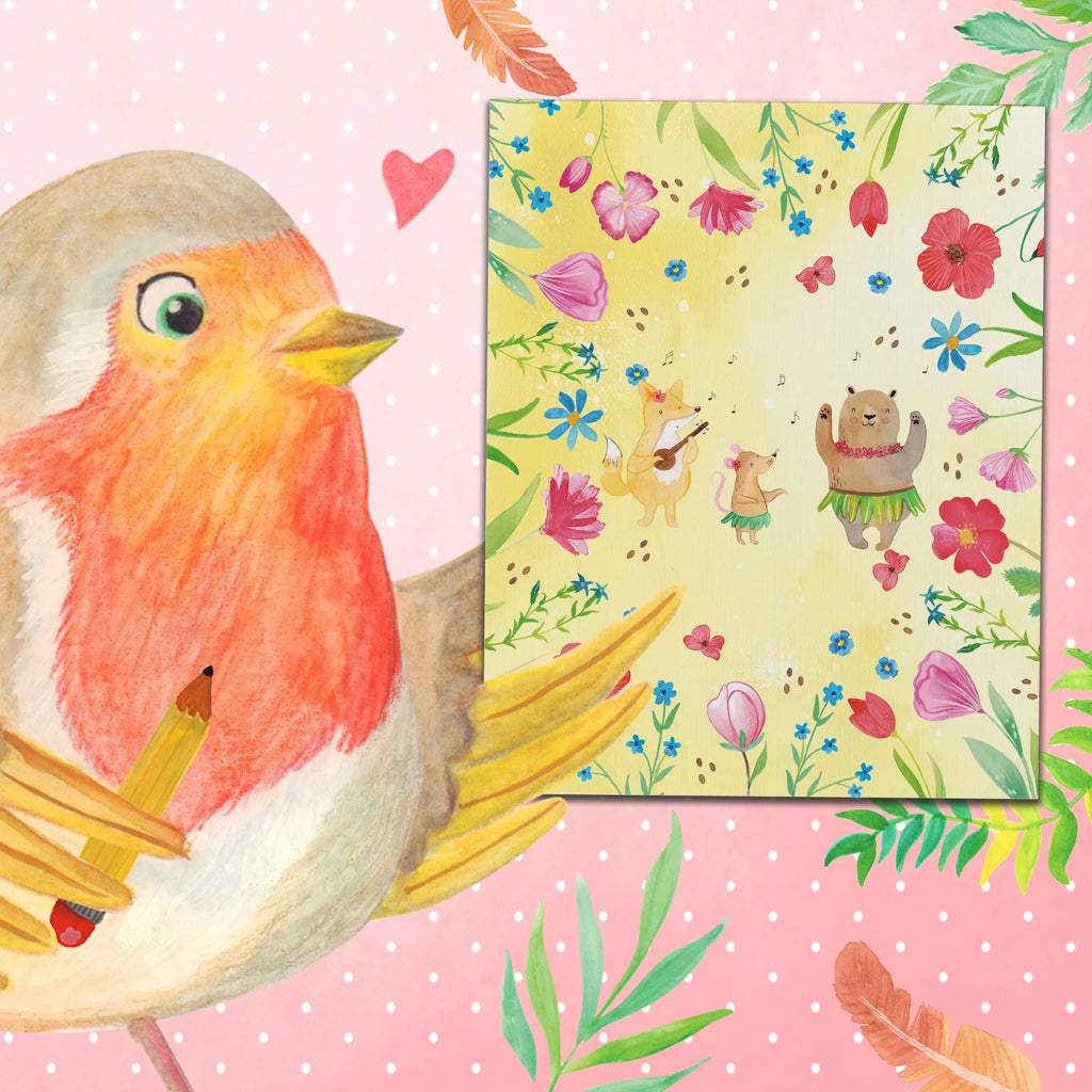 Paint by Numbers forest animals Aloha small animals, cute, funny, cute animal motives, hand drawn, small world, funny sayings, good mood, happy, gifts, gift ideas, special gifts, animal lover, card, hedgehog, music, dancing, forest, bear, forest animals, laughter, rabbit, aloha, life