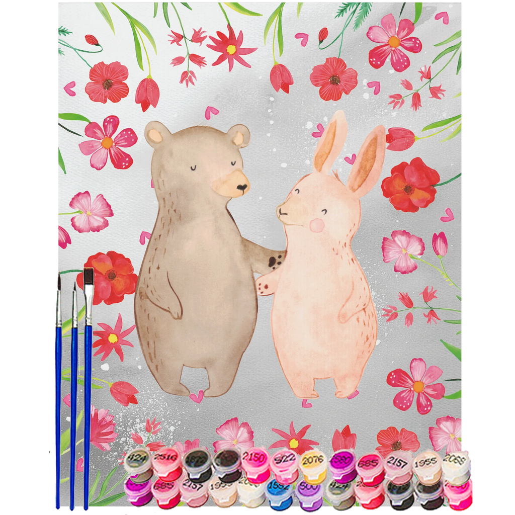Paint by Numbers bear and rabbit Embrace Ausmalbild, Kunstwerk, Baseln, Bastelidee, DIY, Künstler, Malen, Malen nach Zahlen, Kreativität, Liebe, Partner, Freund, Freundin, Ehemann, Ehefrau, Heiraten, Verlobung, Heiratsantrag, Liebesgeschenk, Jahrestag, Hocheitstag, Bärchen, Bär, best friends, Hase, Freunde, bester Freund