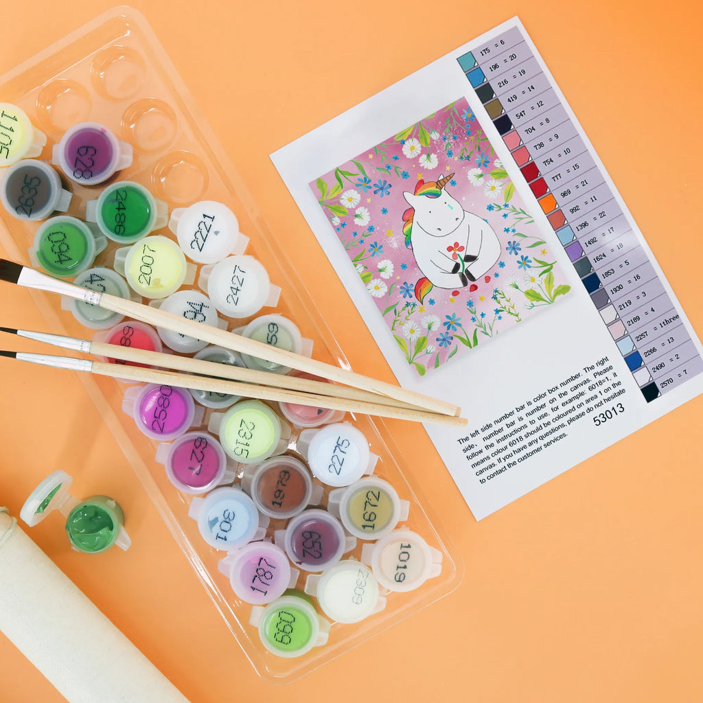 Paint by Numbers unicorn Sad Malen, Kunstwerk, Baseln, Kreativität, Bastelidee, Ausmalbild, DIY, Künstler, Malen nach Zahlen, Einhorn, Einhörner, Einhorn Deko, Unicorn, Freunde, Grußkarte, Glitzer, Blume, Trauer, Liebe, Trösten. Freundschaft