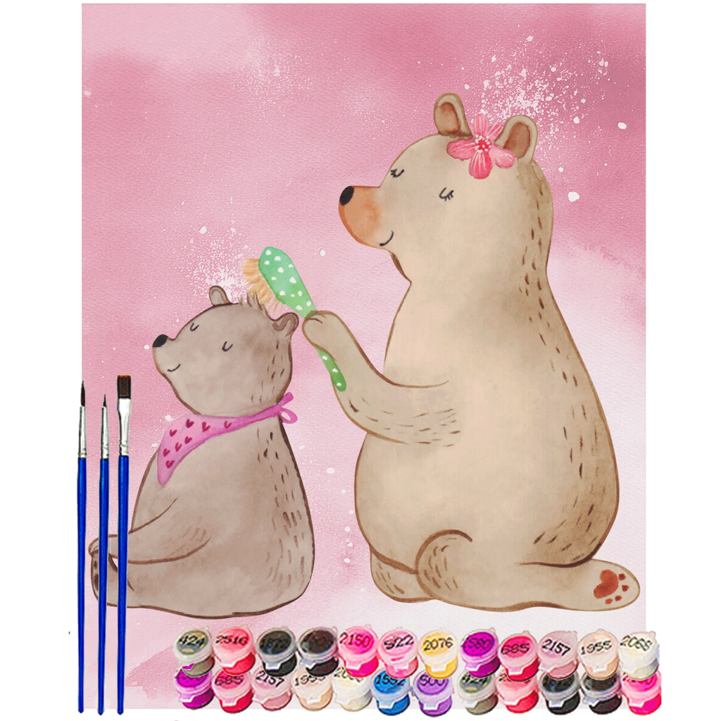 Malowanie według numerów niedźwiedź dziecko Kunstwerk, Malen nach Zahlen, Ausmalbild, Familie, Vatertag, Muttertag, Bruder, Schwester, Mama, Papa, Oma, Opa, Mutter, Mutti, Geschenk