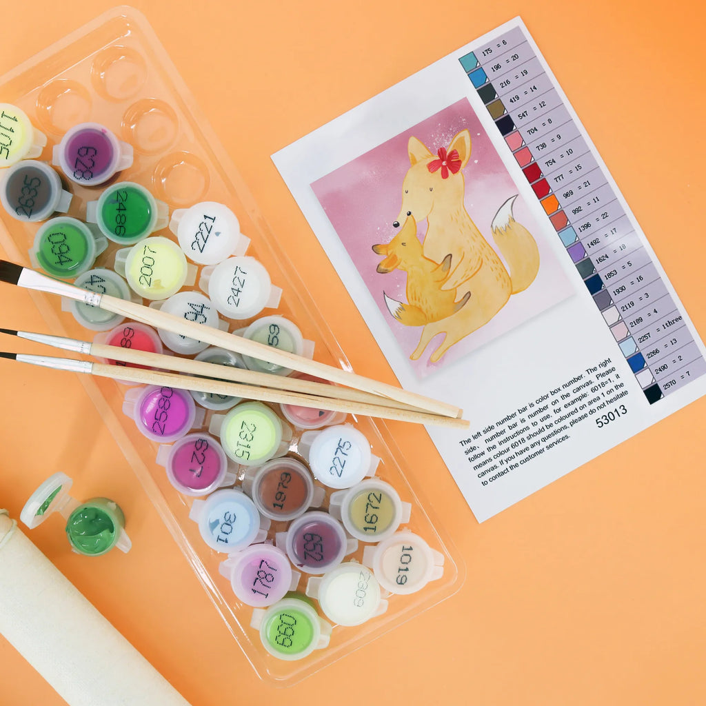 Malowanie według numerów Lis Mama Kunstwerk, Malen nach Zahlen, Ausmalbild, Familie, Vatertag, Muttertag, Bruder, Schwester, Mama, Papa, Oma, Opa, Lieblingstochter, Tochter, Beste Tochter, Mutter, Geschenk