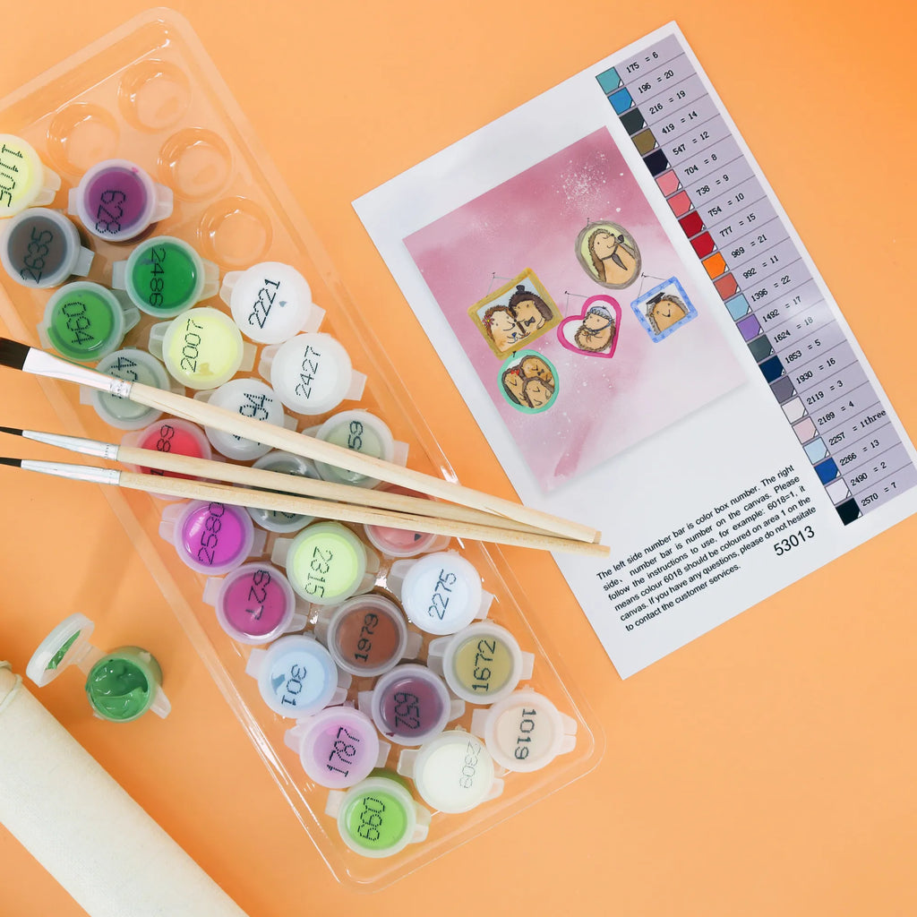 Malowanie według numerów Rodzina jeży Rodzina, Dzień Ojca, Dzień Matki, brat, siostra, mama, tata, babcia, dziadek