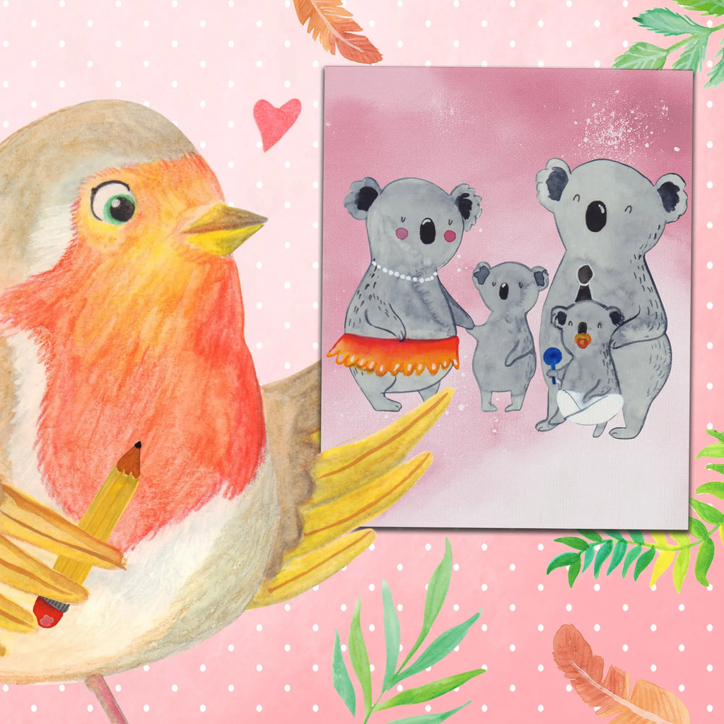 Malowanie według numerów Rodzina koali Rodzina, Dzień Ojca, Dzień Matki, brat, siostra, mama, tata, babcia, dziadek