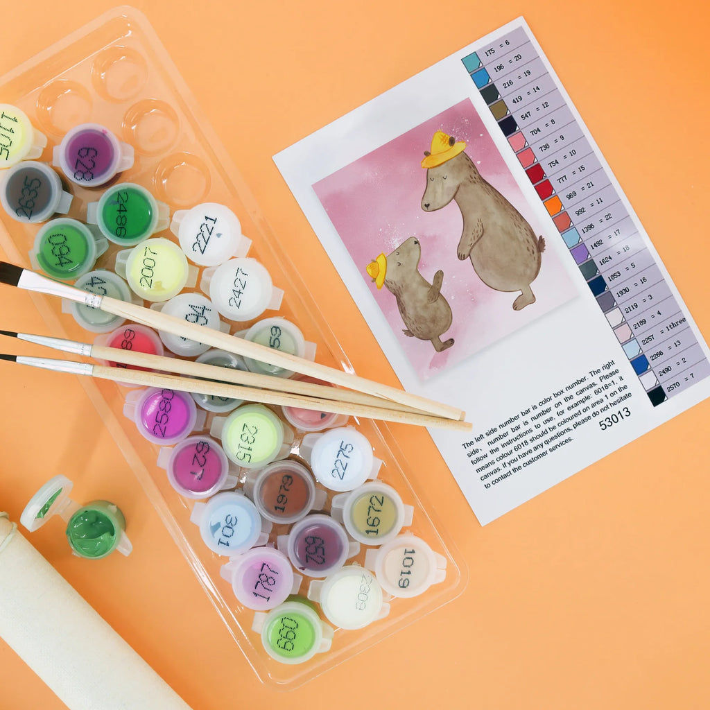 Malowanie według numerów Niedźwiedzie z kapeluszami Ausmalbild, Malen nach Zahlen, Kunstwerk, Familie, Vatertag, Muttertag, Bruder, Schwester, Mama, Papa, Oma, Opa, Dad, Kinder, Vater-Sohn, Bär, Sohn, Papi, Vater, Bären, Vorbild, Söhne, Daddy, Family, Kind, Paps, Lieblingsmensch