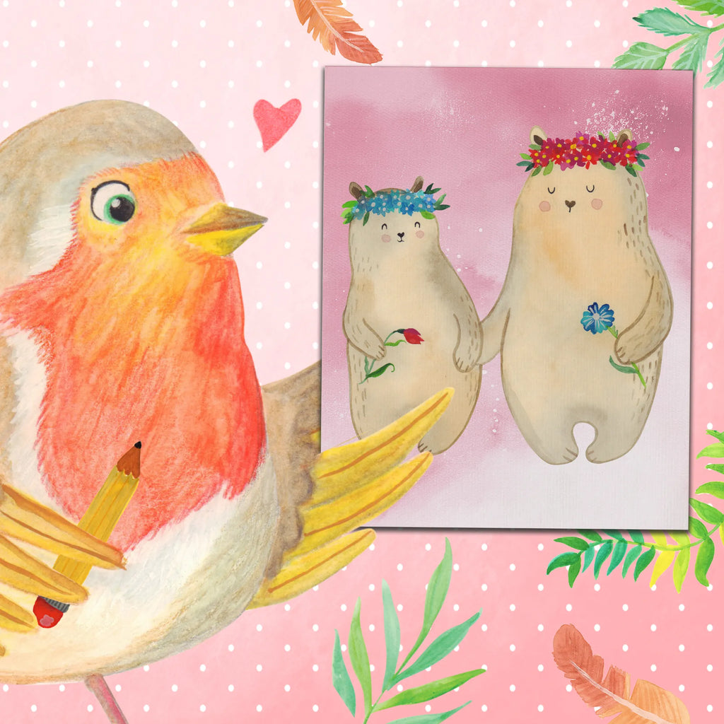 Malowanie według numerów Niedźwiedzie z wianuszkiem Rodzina, Dzień Ojca, Dzień Matki, brat, siostra, mama, tata, babcia, dziadek