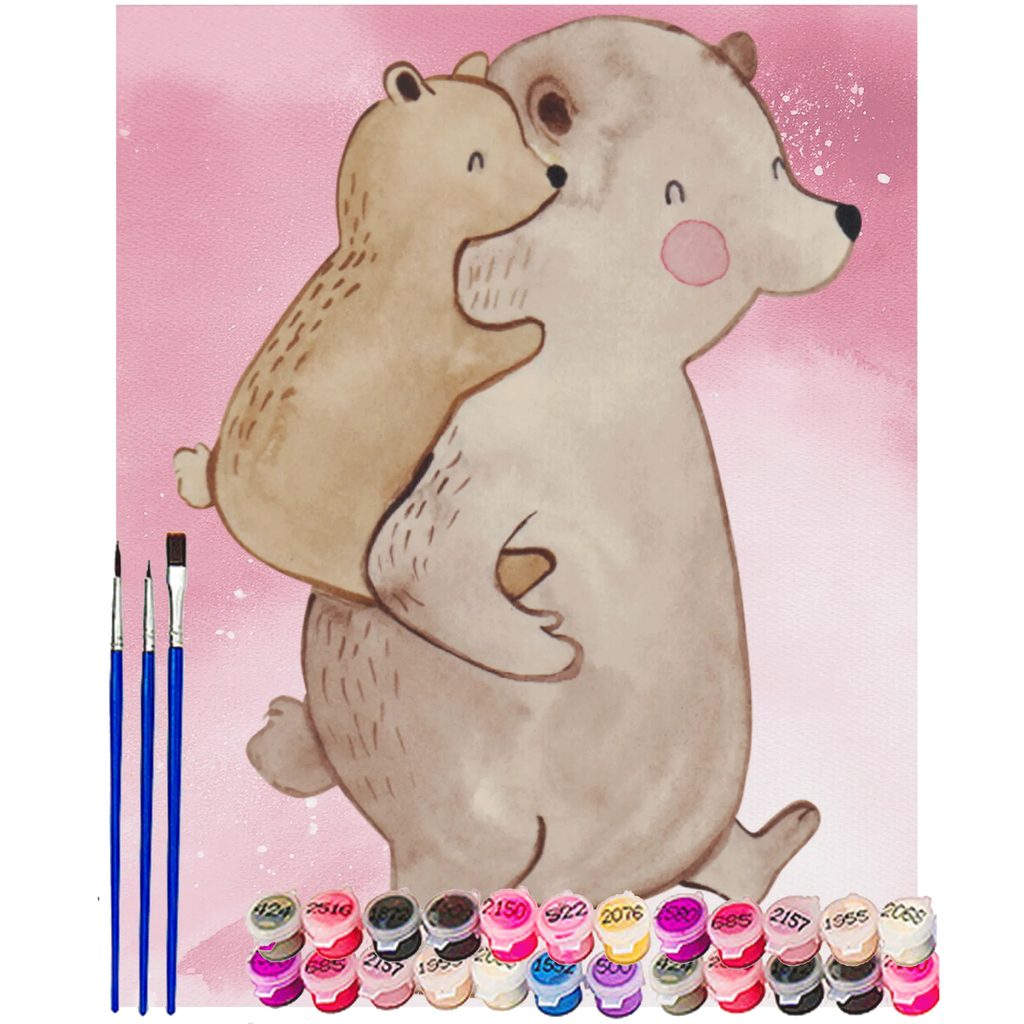 Malowanie według numerów Tata Niedźwiedź Rodzina, Dzień Ojca, Dzień Matki, brat, siostra, mama, tata, babcia, dziadek