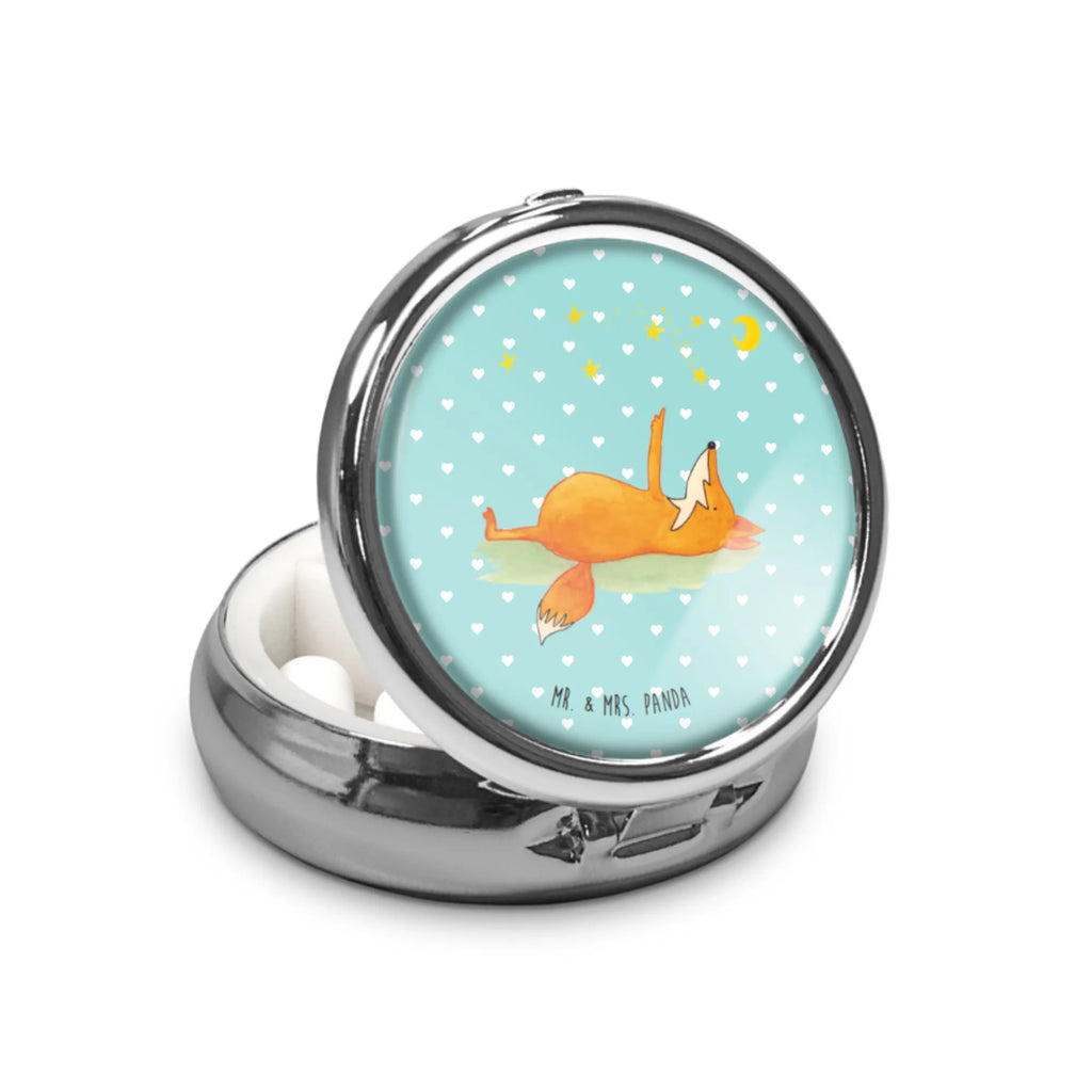 Pillendose Fuchs Sterne Pillendose klein, Dose, Pillendose, Tabletten, Tablettenorganizer, Pillen, Pillenorganizer, Tablettenbox, Fuchs, Spruch schön, Füchse, Romantik, tröstende Worte, Always Look on the Bright Side of Life, Spruch positiv