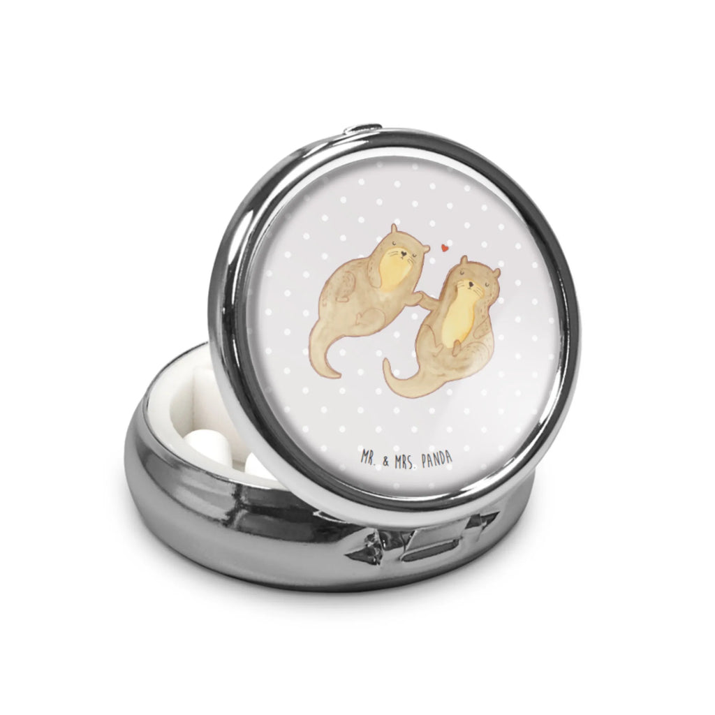 Pillendose Otter Hände halten Pillen, Pillenorganizer, Tablettenbox, Tablettenorganizer, Dose, Pillendose, Tabletten, Pillendose klein, Otter, Fischotter, Seeotter, Otter Seeotter See Otter