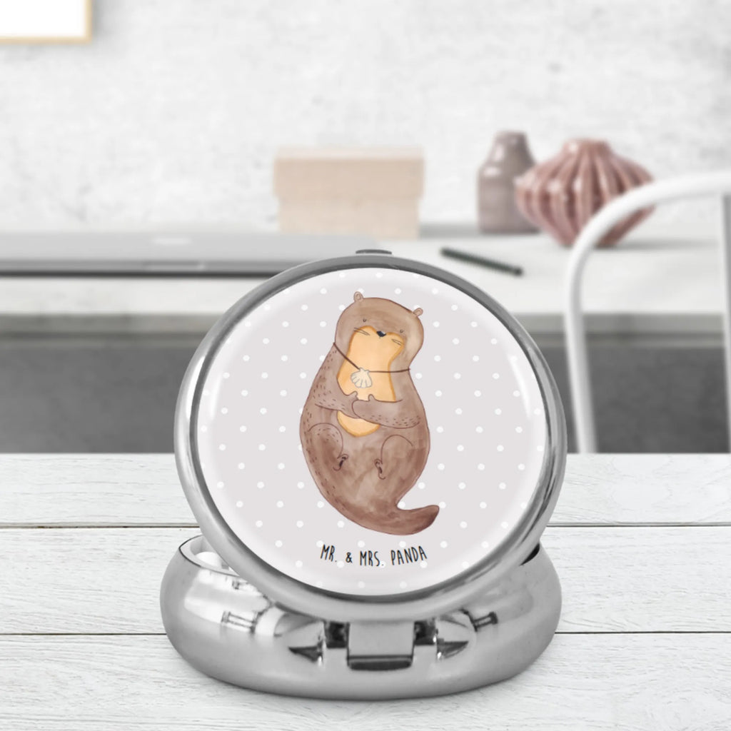 Pillendose Otter Muschel Tablettenorganizer, Pillendose, Dose, Pillenorganizer, Tabletten, Pillendose klein, Pillen, Tablettenbox, Otter, Fischotter, Seeotter, Tagträumen, Otterliebe, Büro, Motivation, grübeln, träumen