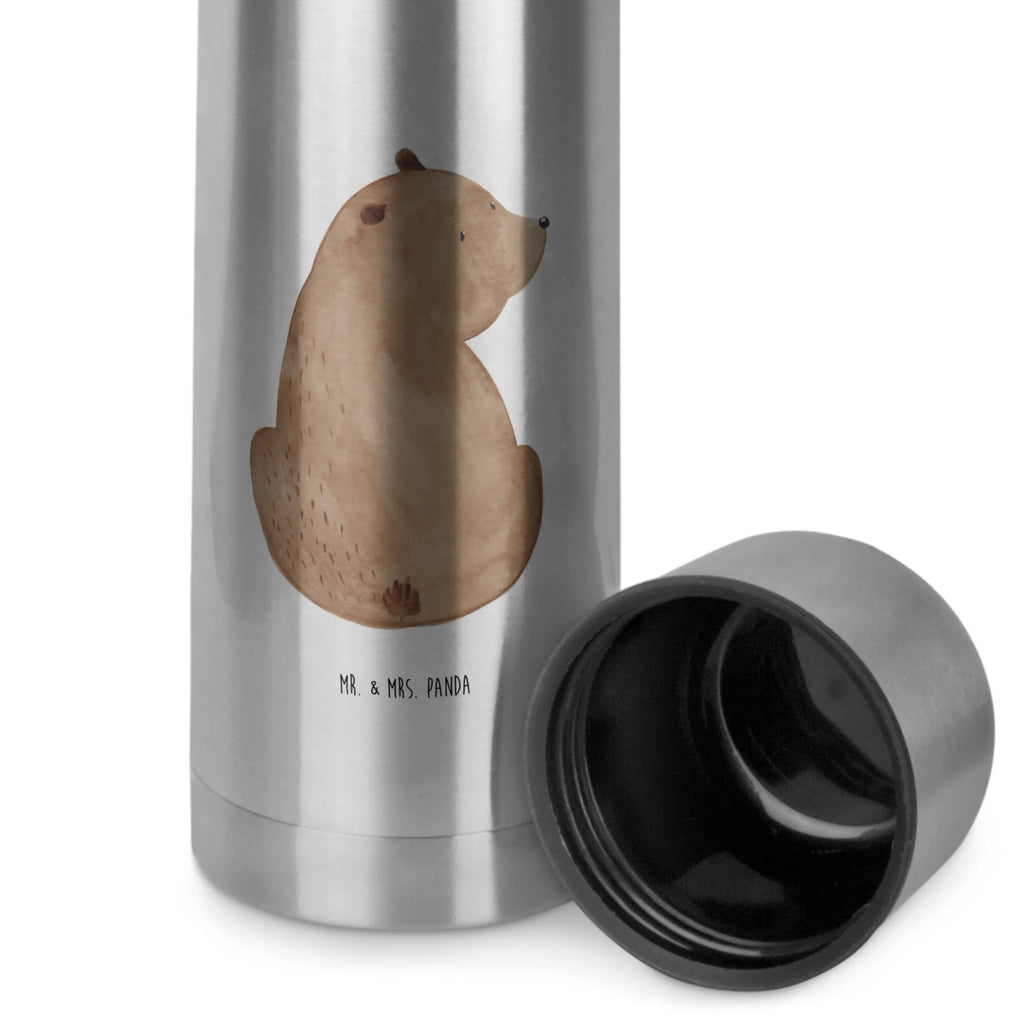 Thermos Flask bear shoulder look Thermoskanne, Bär, Teddy, Teddybär, Weisheit, Weltansicht, Bären, Bärenliebe, Motivation, Selbstachtung