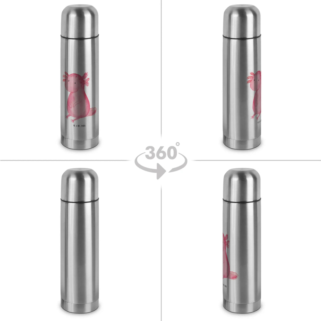Thermos Flask axolotl zero Thermoskanne, Axolotl, Molch, fröhlich, Liebe, vergnügt, Weisheit, Lebensweisheit, Lebensstil, Freundin, zufrieden, Axolot