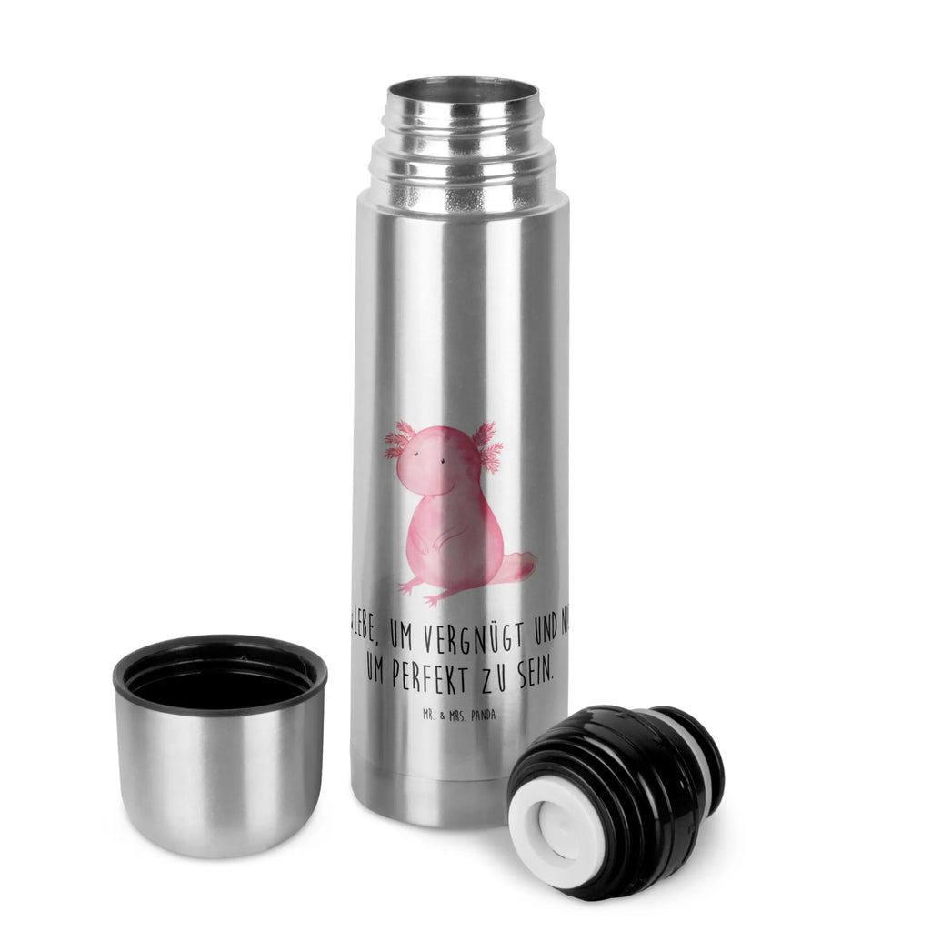 Thermos Flask axolotl zero Thermoskanne, Axolotl, Molch, fröhlich, Liebe, vergnügt, Weisheit, Lebensweisheit, Lebensstil, Freundin, zufrieden, Axolot