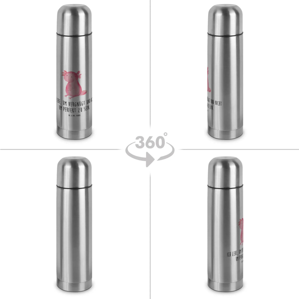 Thermos Flask axolotl zero Thermoskanne, Axolotl, Molch, fröhlich, Liebe, vergnügt, Weisheit, Lebensweisheit, Lebensstil, Freundin, zufrieden, Axolot