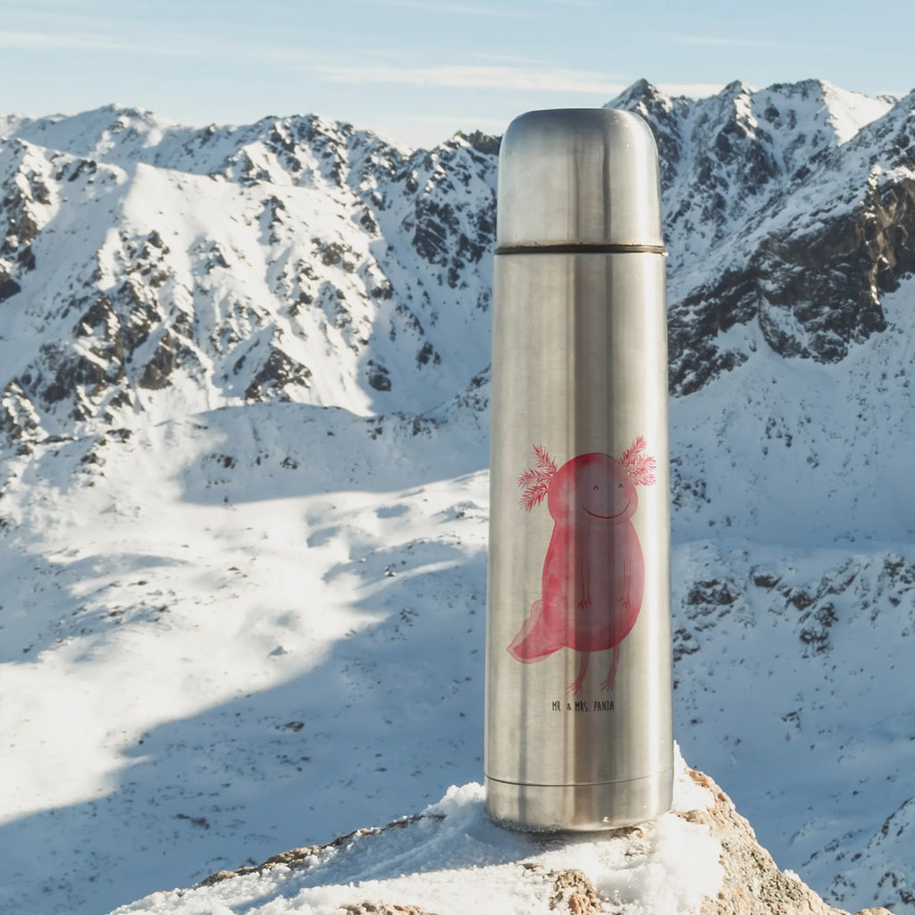 Thermos Flask axolotl Happy Thermoskanne, Axolotl, Molch, gute Laune, Lurch, Schwanzlurch, Motivation, Lurche, Axolot