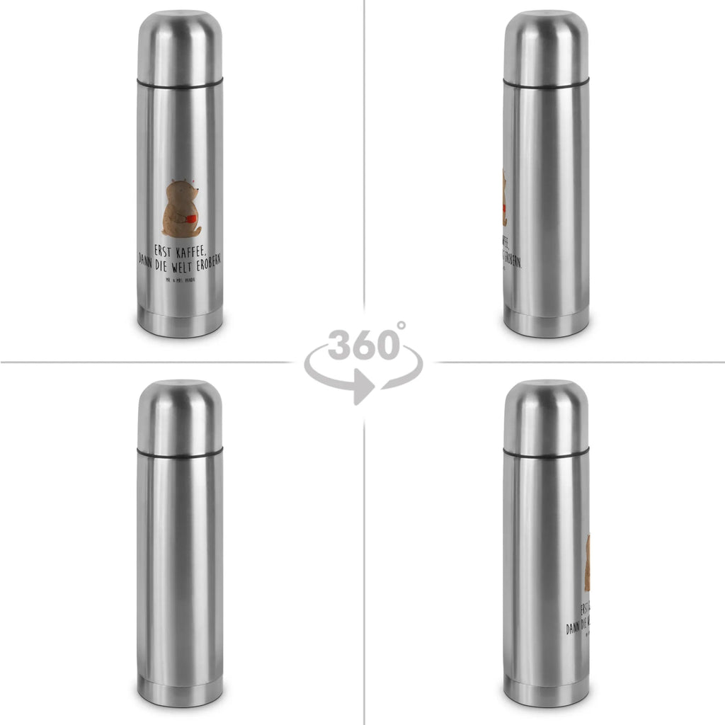Thermos Flask bear Coffee Thermoskanne, Bär, Teddy, Teddybär, Bären, Kaffee, Welt erobern, Welt retten, Coffee, guten Morgen, Motivation, Morgenroutine