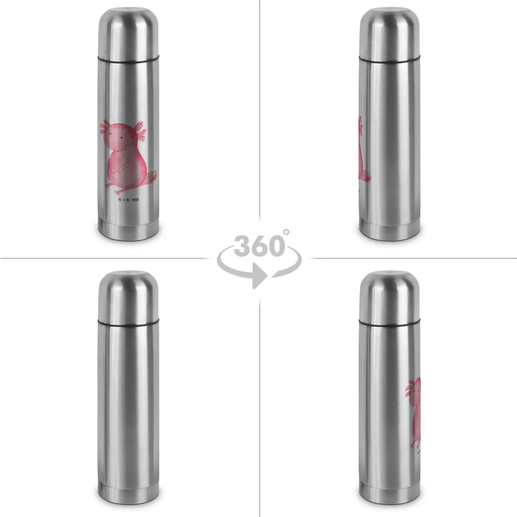 Thermos Flask axolotl zero Thermoskanne, Axolotl, Molch, fröhlich, Liebe, vergnügt, Weisheit, Lebensweisheit, Lebensstil, Freundin, zufrieden, Axolot