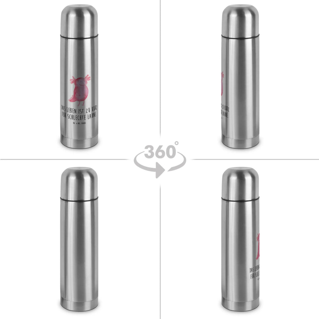 Thermos Flask axolotl Happy Thermoskanne, Axolotl, Molch, gute Laune, Lurch, Schwanzlurch, Motivation, Lurche, Axolot