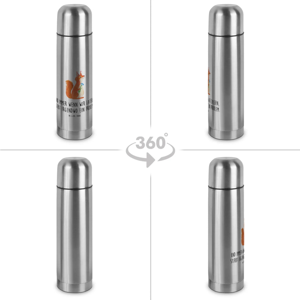 Thermos Flask Squirrel flower Thermoskanne, Tiermotive, Gute Laune, lustige Sprüche, Tiere, Motivation Sprüche, Spruch Deko, Spruch positiv, Eichhorn, Lachen, Spaß, glücklich Spruch, Eichhörnchen, Motivation Bilder