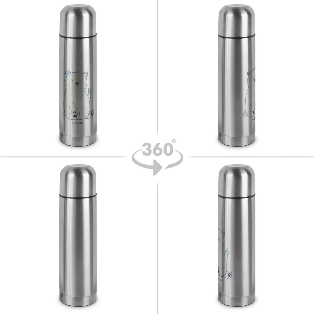 Thermoskanne Eisbär Faul Thermoskanne, Bär, Teddy, Teddybär, Nordpol, Büro, Relaxen, Homeoffice, Eisbär, Bürojob, Entspannen, Arbeit, Arbeitsplatz, Faul