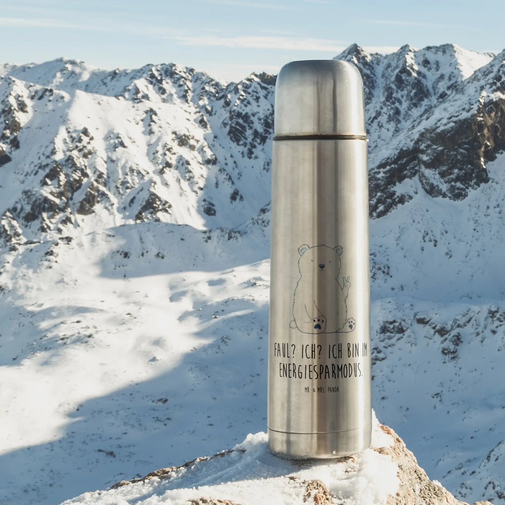 Thermoskanne Eisbär Faul Thermoskanne, Bär, Teddy, Teddybär, Nordpol, Büro, Relaxen, Homeoffice, Eisbär, Bürojob, Entspannen, Arbeit, Arbeitsplatz, Faul