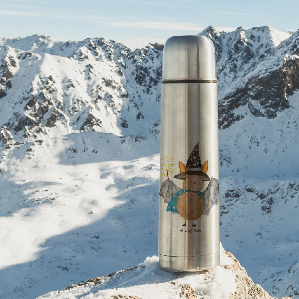 Thermos Flask bat wizard Thermoskanne, Tiermotive, Gute Laune, lustige Sprüche, Tiere, reinsteigern, Magier, Zauberer, Fledermäuse, Frauen, Fledermaus