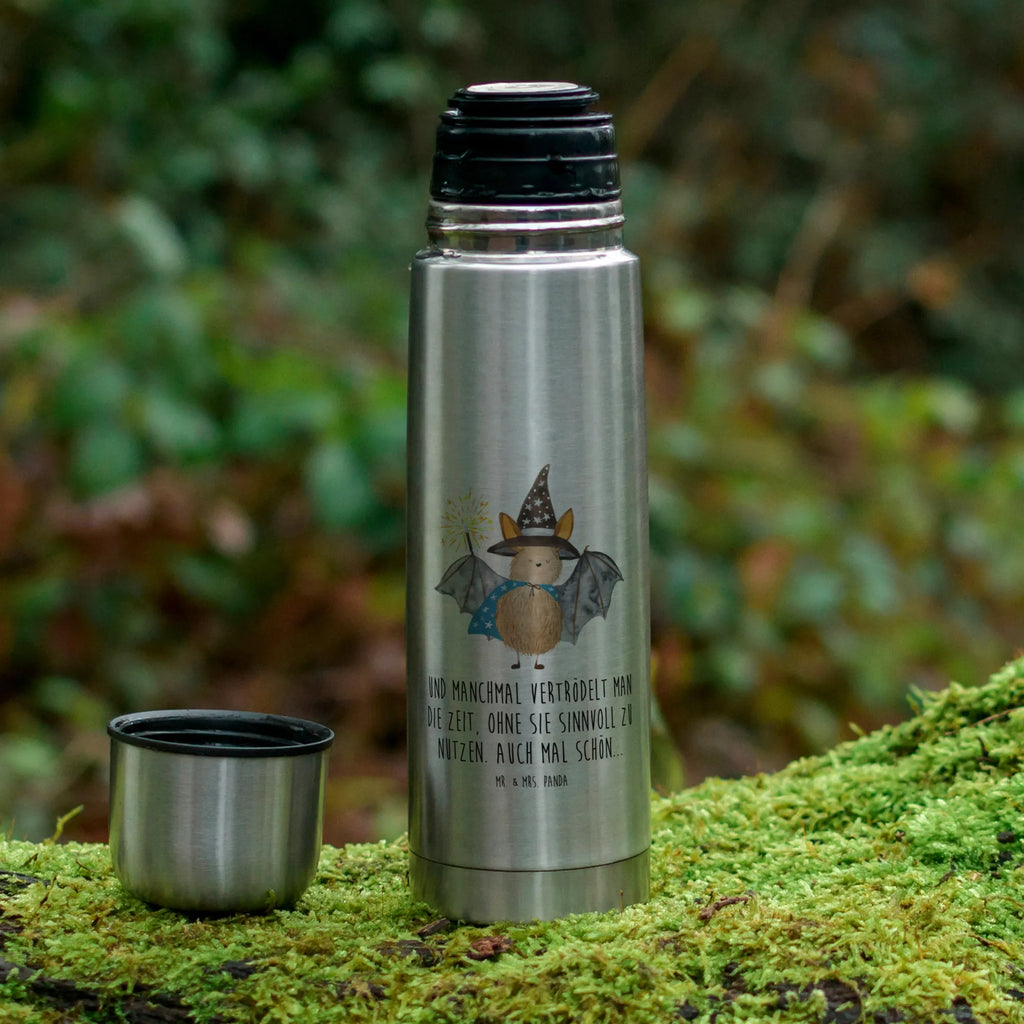 Thermos Flask bat wizard Thermoskanne, Tiermotive, Gute Laune, lustige Sprüche, Tiere, reinsteigern, Magier, Zauberer, Fledermäuse, Frauen, Fledermaus