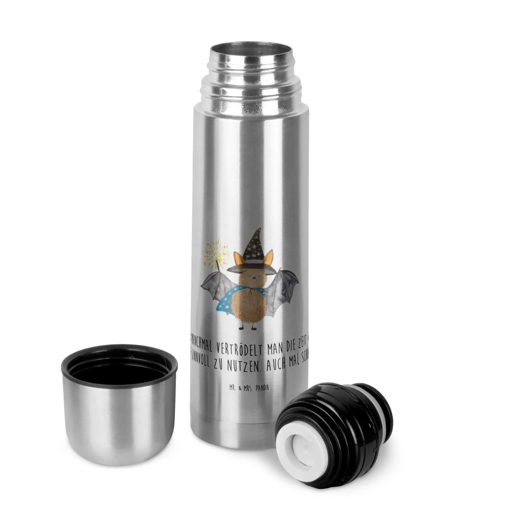 Thermos Flask bat wizard Thermoskanne, Tiermotive, Gute Laune, lustige Sprüche, Tiere, reinsteigern, Magier, Zauberer, Fledermäuse, Frauen, Fledermaus