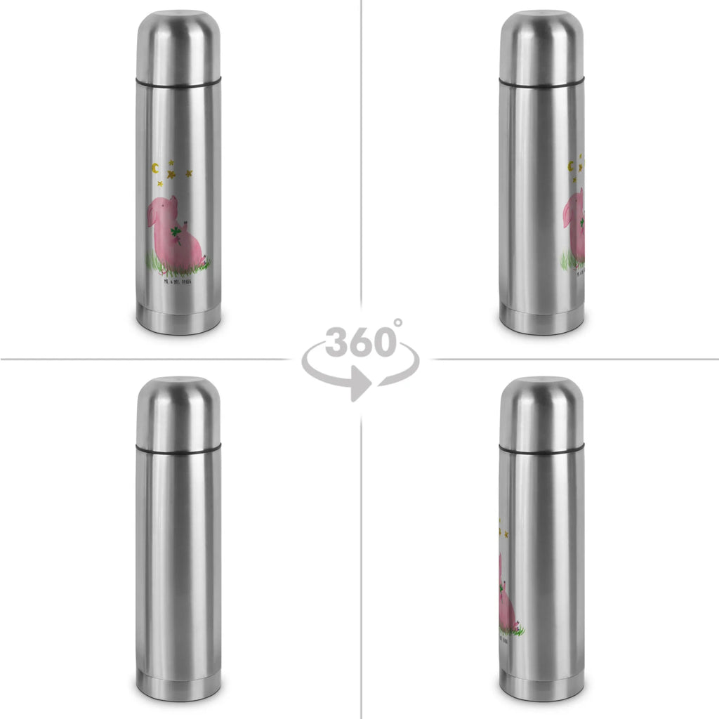 Thermos Flask Pig Luck Thermoskanne, Tiermotive, Gute Laune, lustige Sprüche, Tiere, Sterne, Träume, Schwein, Motivation, Glücksschwein. Glück, Sernchen, Schweinchen, Glücksbringer, Ziele