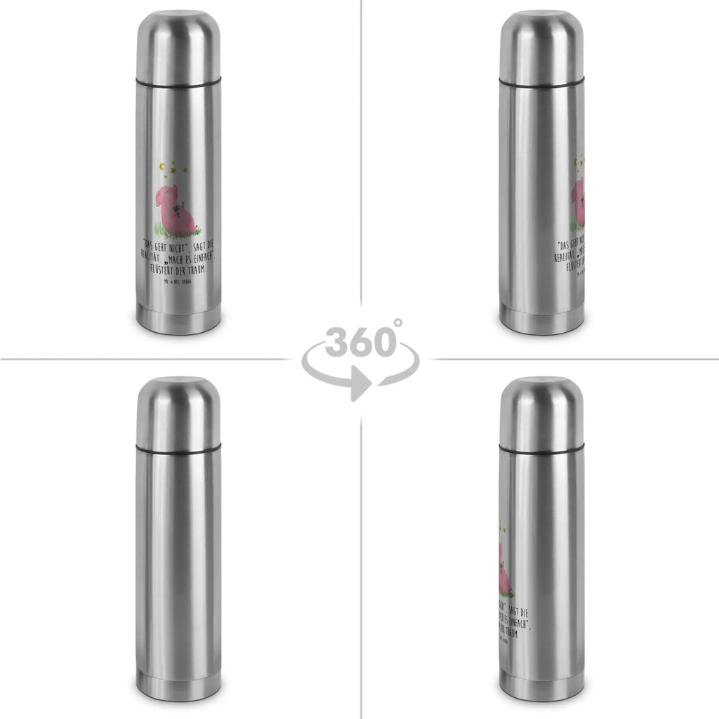 Thermos Flask Pig Luck Thermoskanne, Tiermotive, Gute Laune, lustige Sprüche, Tiere, Sterne, Träume, Schwein, Motivation, Glücksschwein. Glück, Sernchen, Schweinchen, Glücksbringer, Ziele