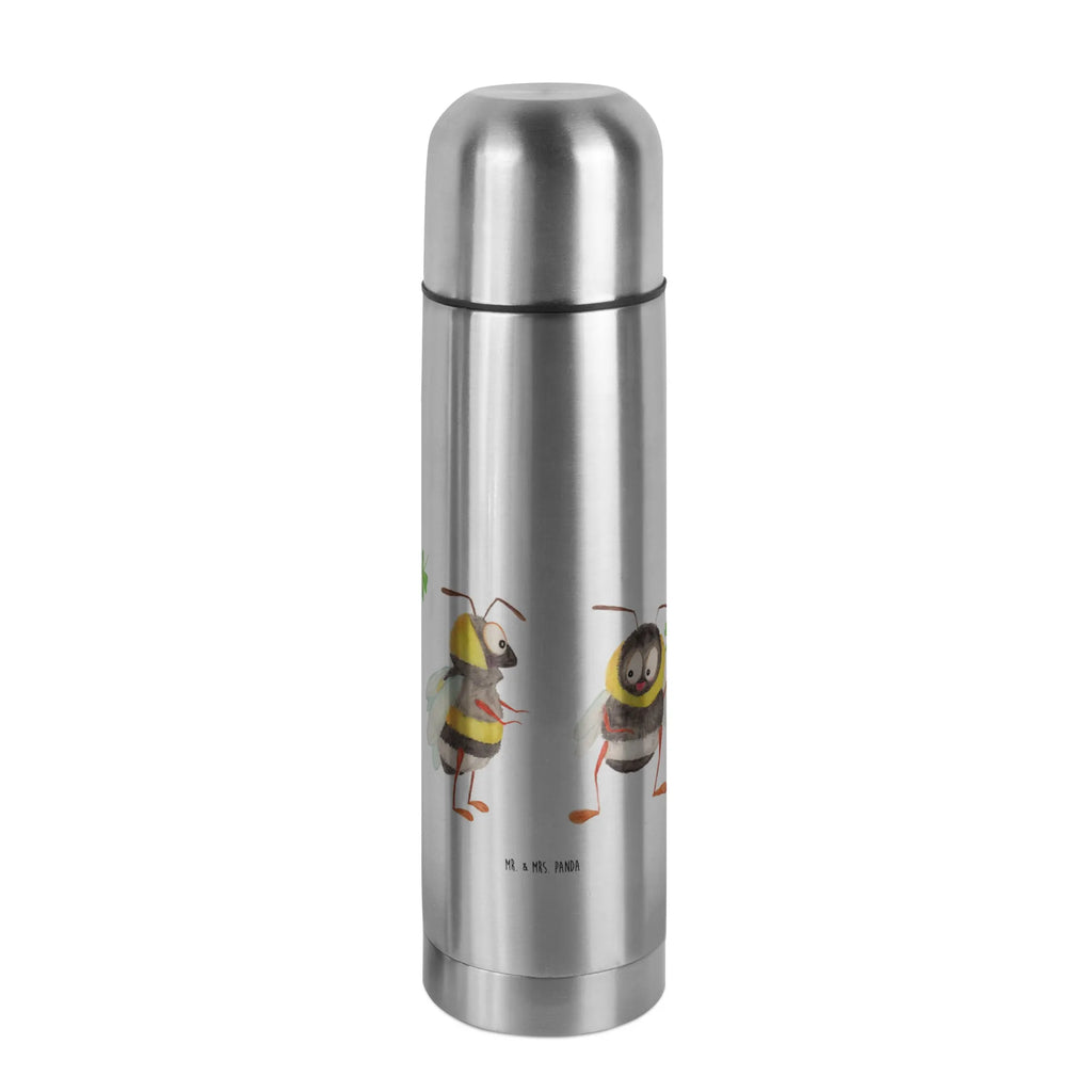 Thermos Flask bumblebees shamrock Thermoskanne, Tiermotive, Gute Laune, lustige Sprüche, Tiere, Spruch schön, glücklich werden, Biene, Biene Deko, Spruch positiv, Hummel, Spruch fröhlich, glücklich sein