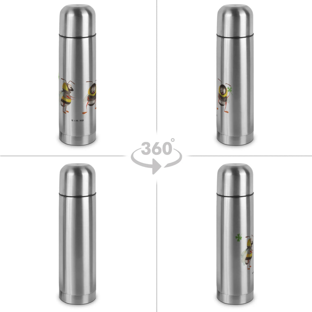 Thermos Flask bumblebees shamrock Thermoskanne, Tiermotive, Gute Laune, lustige Sprüche, Tiere, Spruch schön, glücklich werden, Biene, Biene Deko, Spruch positiv, Hummel, Spruch fröhlich, glücklich sein