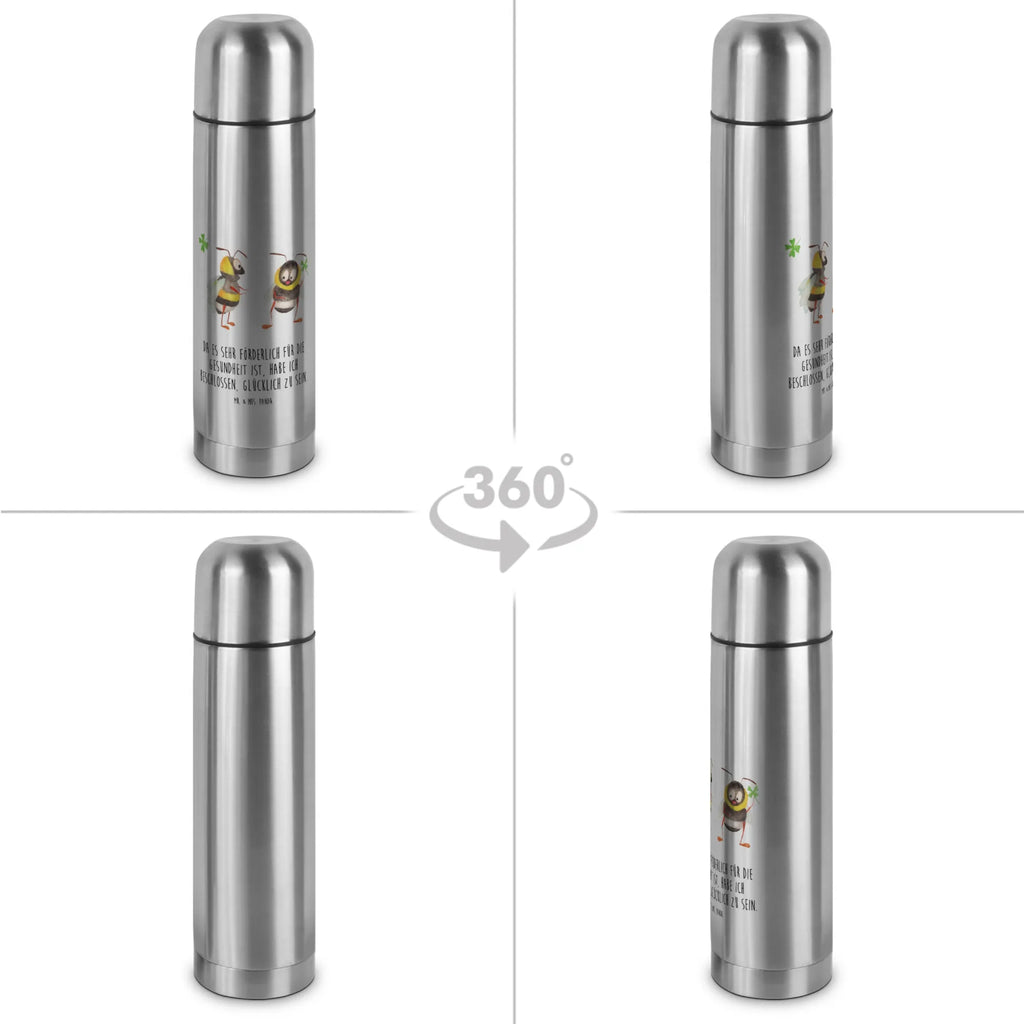 Thermos Flask bumblebees shamrock Thermoskanne, Tiermotive, Gute Laune, lustige Sprüche, Tiere, Spruch schön, glücklich werden, Biene, Biene Deko, Spruch positiv, Hummel, Spruch fröhlich, glücklich sein