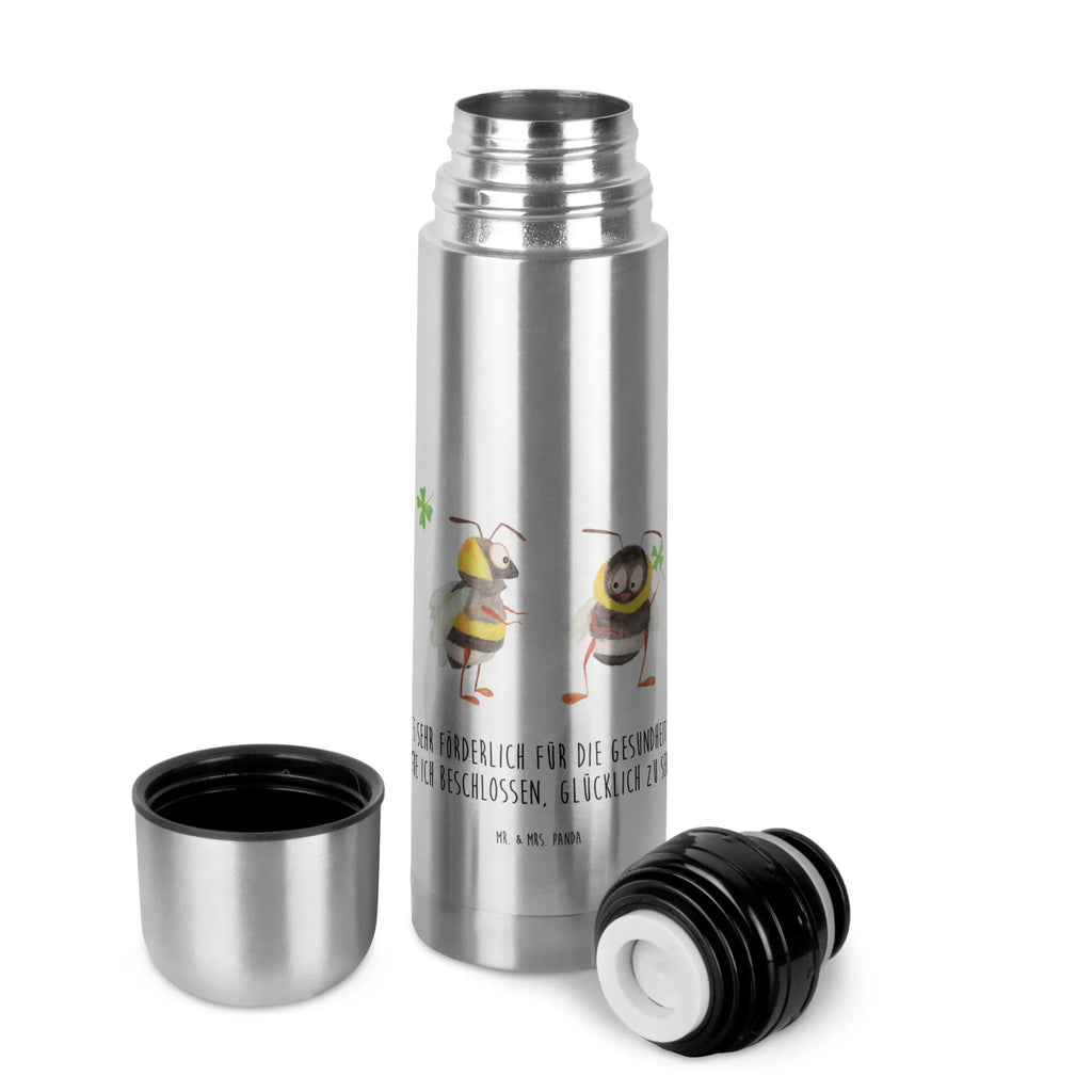 Thermos Flask bumblebees shamrock Thermoskanne, Tiermotive, Gute Laune, lustige Sprüche, Tiere, Spruch schön, glücklich werden, Biene, Biene Deko, Spruch positiv, Hummel, Spruch fröhlich, glücklich sein