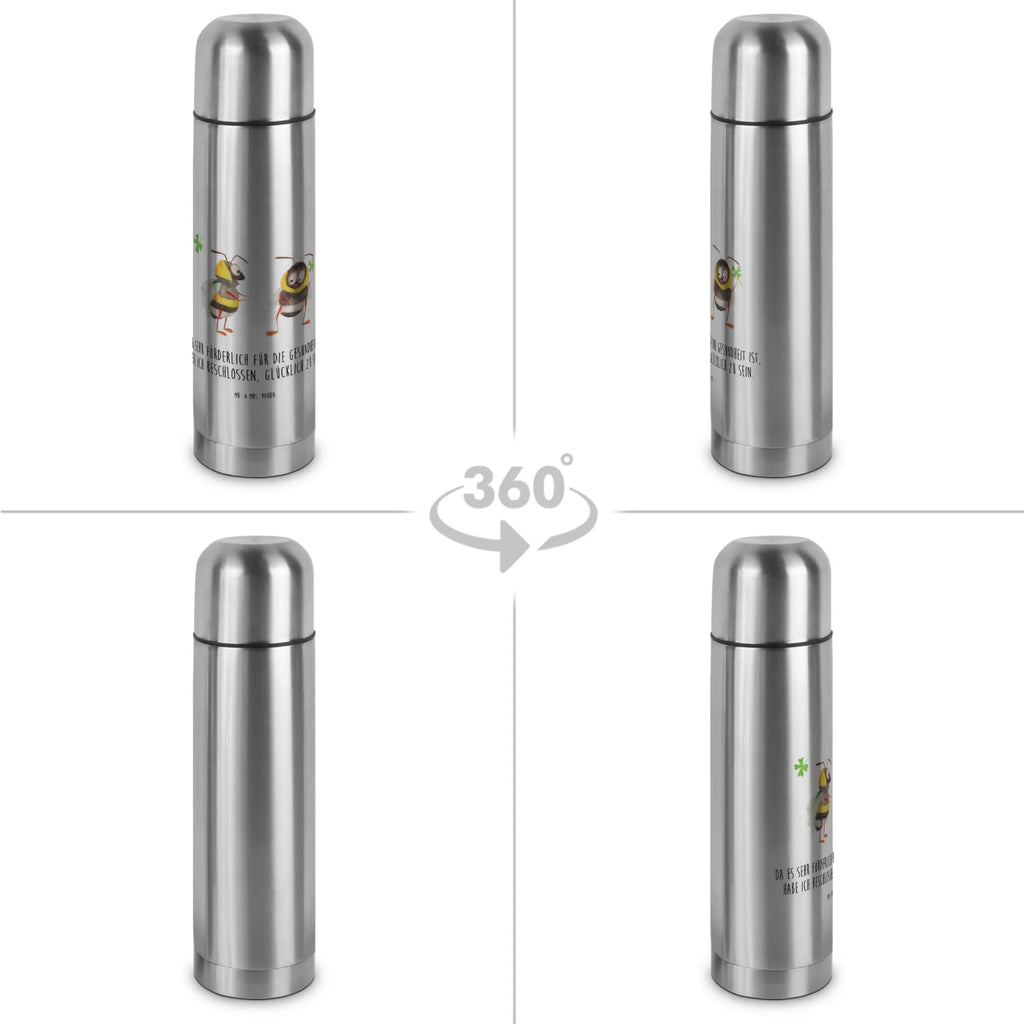 Thermos Flask bumblebees shamrock Thermoskanne, Tiermotive, Gute Laune, lustige Sprüche, Tiere, Spruch schön, glücklich werden, Biene, Biene Deko, Spruch positiv, Hummel, Spruch fröhlich, glücklich sein