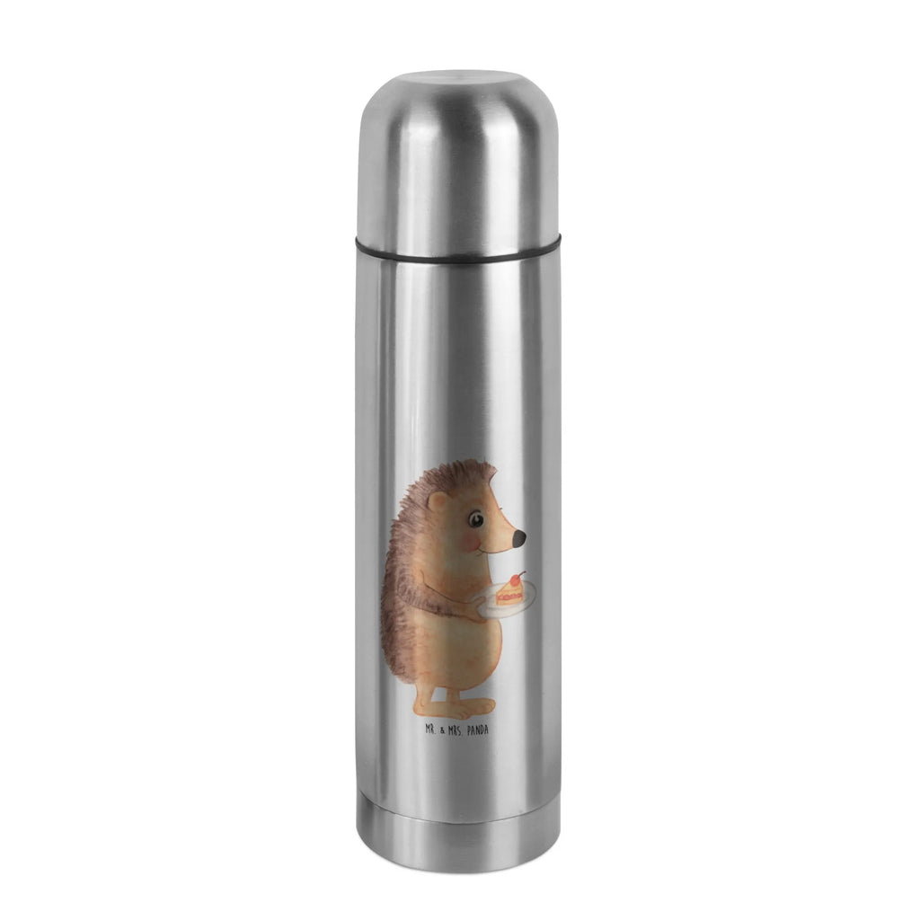 Thermos Flask Hedgehog piece of cake Thermoskanne, Tiermotive, Gute Laune, lustige Sprüche, Tiere, Backen Geschenk, Torte, Igel, Geburtstagskuchen, Einladung Party, Essen Spruch, Kuchen backen, Kuchen