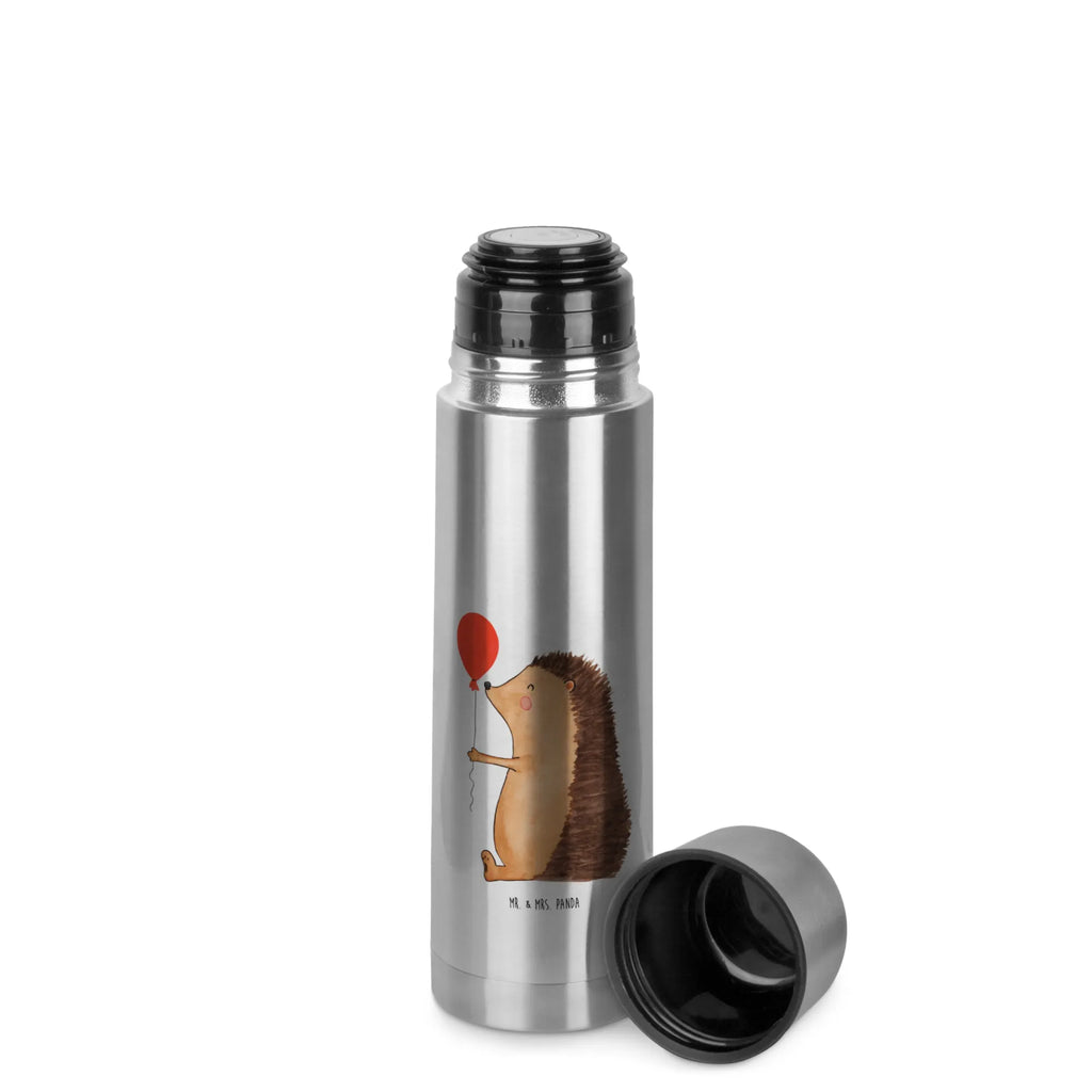 Thermos Flask Hedgehog balloon Thermoskanne, Tiermotive, Gute Laune, lustige Sprüche, Tiere, Geburtstagskind, Herzlichen Glückwunsch, Happy Birthday, Igel, Ballon, Geburtstag, Glückwunsch