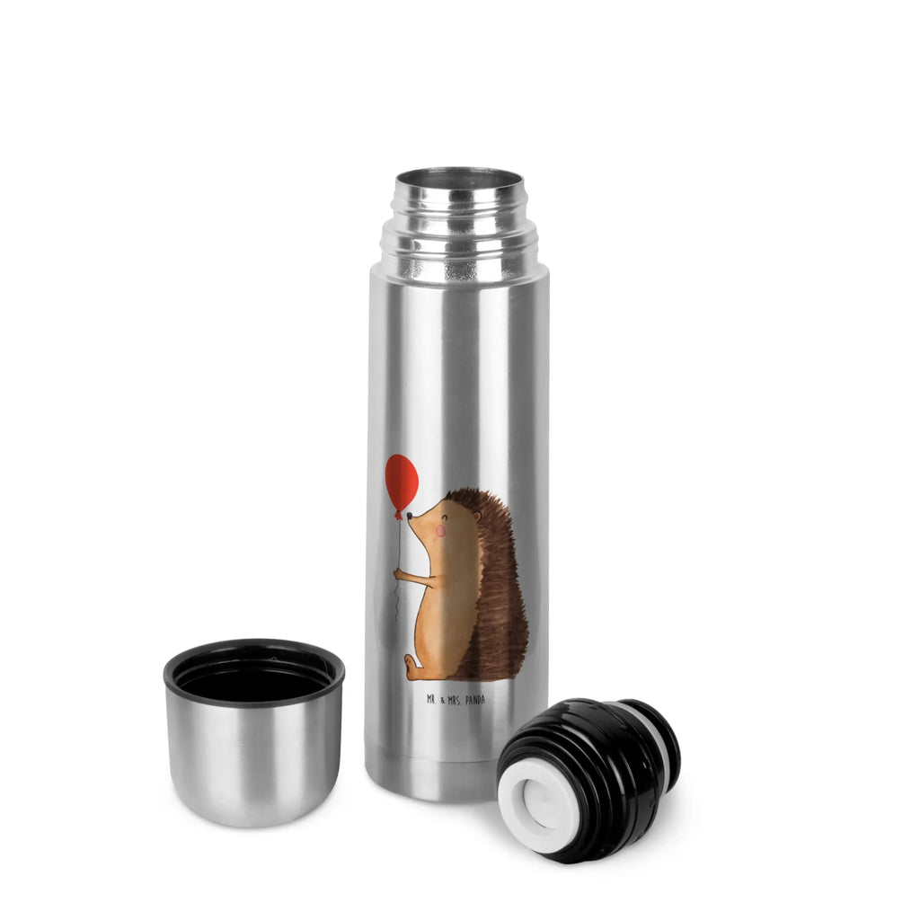 Thermos Flask Hedgehog balloon Thermoskanne, Tiermotive, Gute Laune, lustige Sprüche, Tiere, Geburtstagskind, Herzlichen Glückwunsch, Happy Birthday, Igel, Ballon, Geburtstag, Glückwunsch