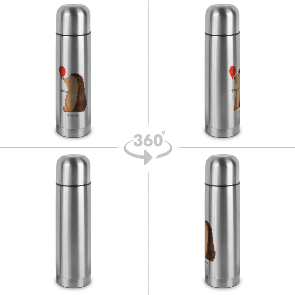 Thermos Flask Hedgehog balloon Thermoskanne, Tiermotive, Gute Laune, lustige Sprüche, Tiere, Geburtstagskind, Herzlichen Glückwunsch, Happy Birthday, Igel, Ballon, Geburtstag, Glückwunsch