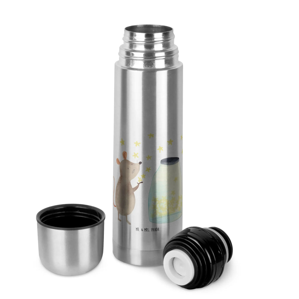 Thermos Flask Mouse Stars Thermoskanne, Tiermotive, Gute Laune, lustige Sprüche, Tiere, Geburt, Taufgeschenk, Wunsch, Maus, Kindergeburtstag, Kind, Geburtstag, erstes Kind, Hoffnung, Taufe, Schwangerschaft, Träume, Sterne
