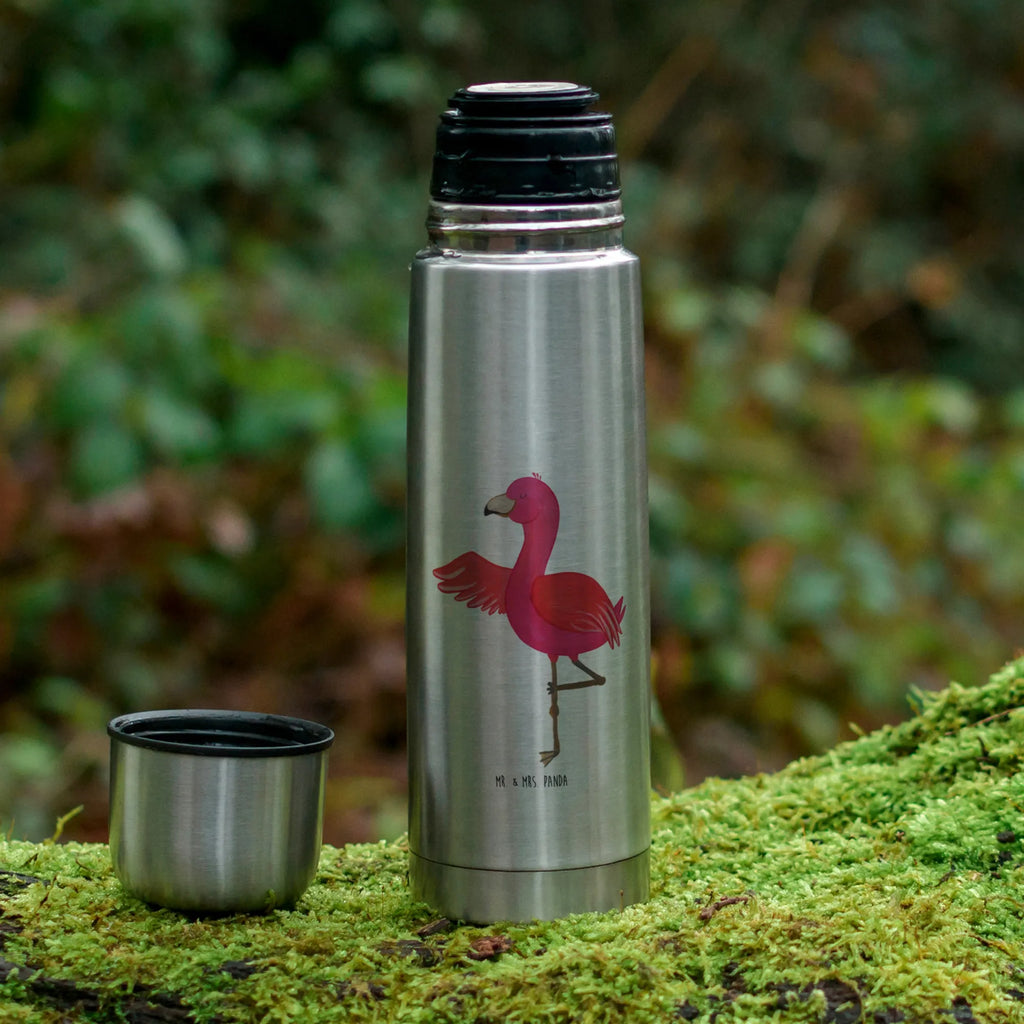 Thermos Flask flamingo yoga Thermoskanne, Flamingo, Namaste, Aufregen, Yoga, Achtsamkeit, Vogel, Entspannung, Yoga-Übung, Ärger, Tiefenentspannung