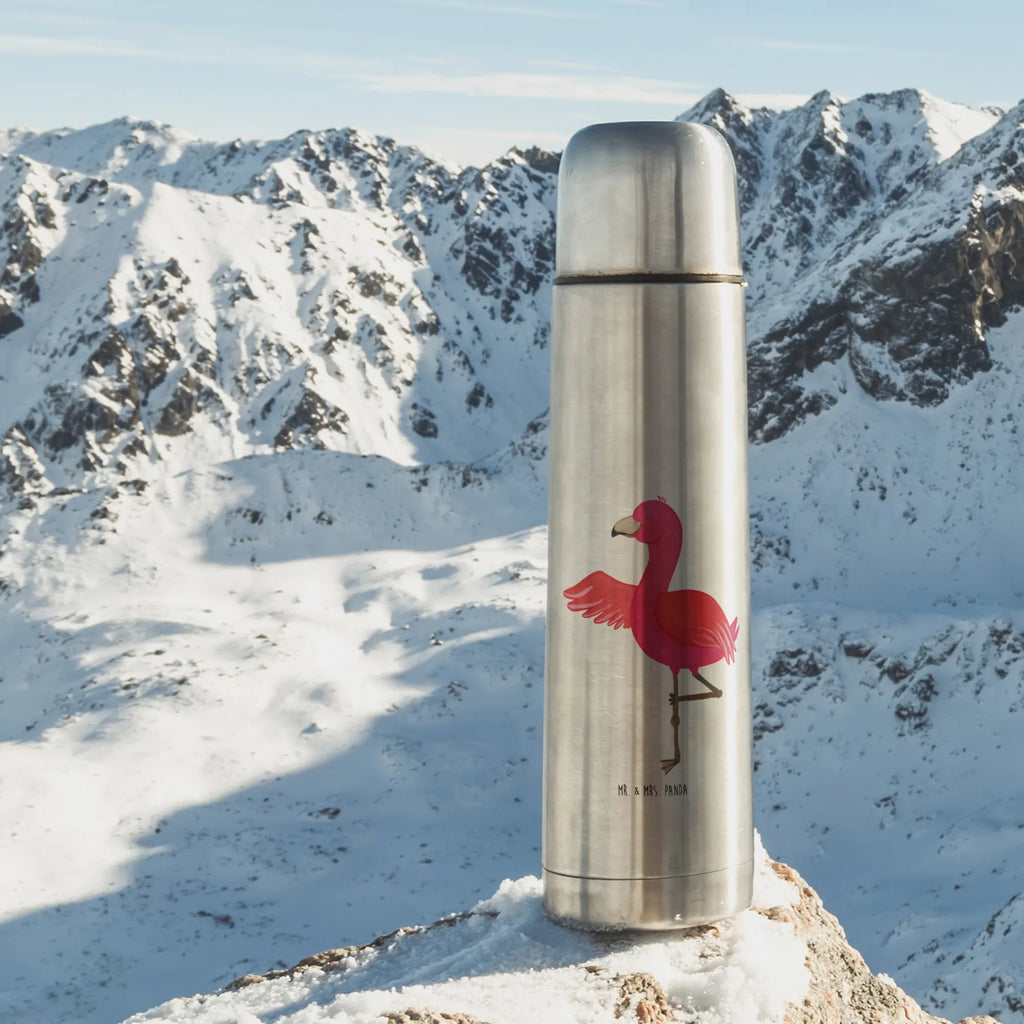 Thermos Flask flamingo yoga Thermoskanne, Flamingo, Namaste, Aufregen, Yoga, Achtsamkeit, Vogel, Entspannung, Yoga-Übung, Ärger, Tiefenentspannung