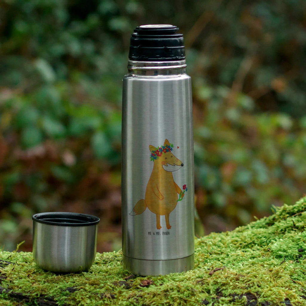 Thermos Flask Fox Flower Thermoskanne, Fuchs, Selbstliebe, Freundin, Blume, Fuchsmädchen, ich, mich, Freude, Liebe, Fox, Blumenmädchen, Blumen, Liebesbeweis, Motivation, Freundinnen, Füchse