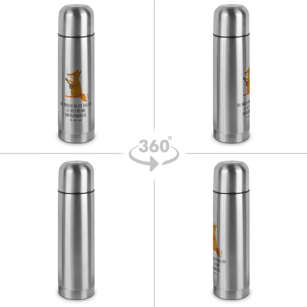 Thermos Flask Fox guitar Thermoskanne, Fuchs, Sänger, Sängerin, Geschenk Musiker, Musik Spruch, Musikerin, Gitarre, Füchse