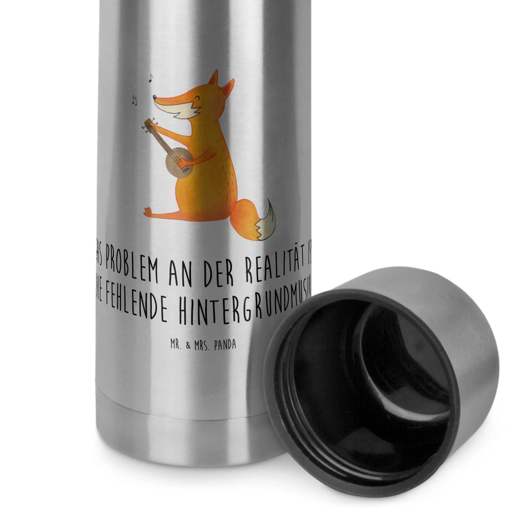 Thermos Flask Fox guitar Thermoskanne, Fuchs, Sänger, Sängerin, Geschenk Musiker, Musik Spruch, Musikerin, Gitarre, Füchse