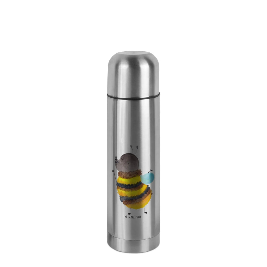 Thermos Flask bumblebee fluffy Thermoskanne, Tiermotive, Gute Laune, lustige Sprüche, Tiere, Biene, Flauschig, Natur, Hummel, Blume
