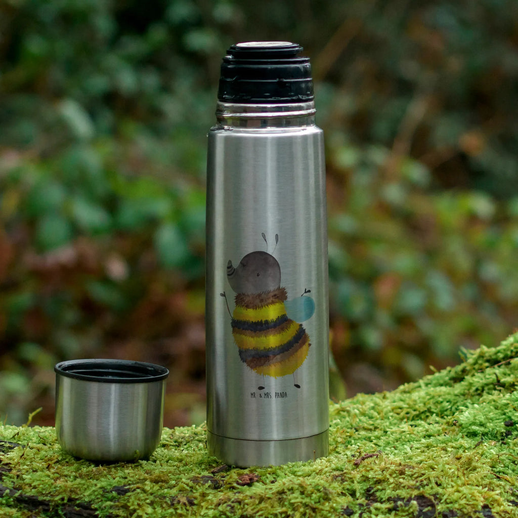 Thermos Flask bumblebee fluffy Thermoskanne, Tiermotive, Gute Laune, lustige Sprüche, Tiere, Biene, Flauschig, Natur, Hummel, Blume