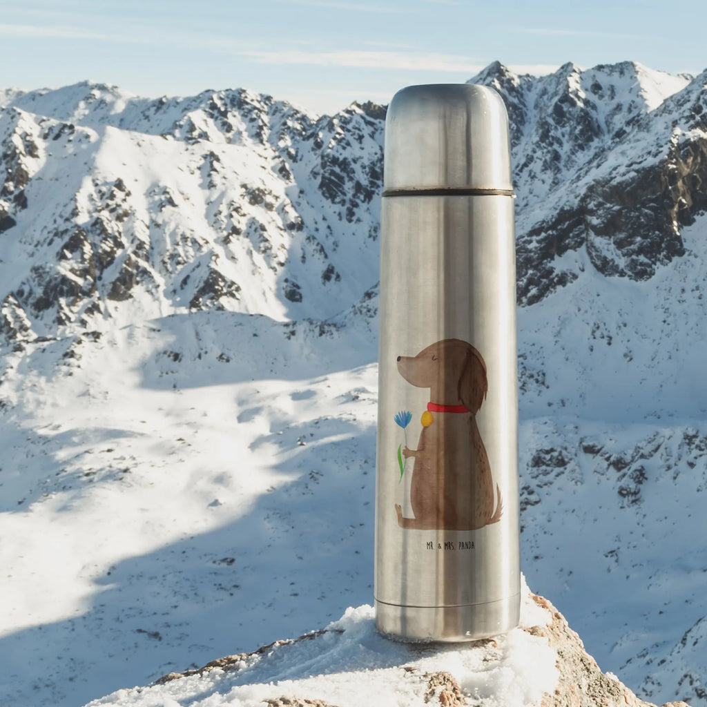 Thermos Flask Dog flower Thermoskanne, Hund, Hundemotiv, Haustier, Hunderasse, Tierliebhaber, Hundebesitzer, Sprüche, Hunde, Hundeliebe, Frauchen
