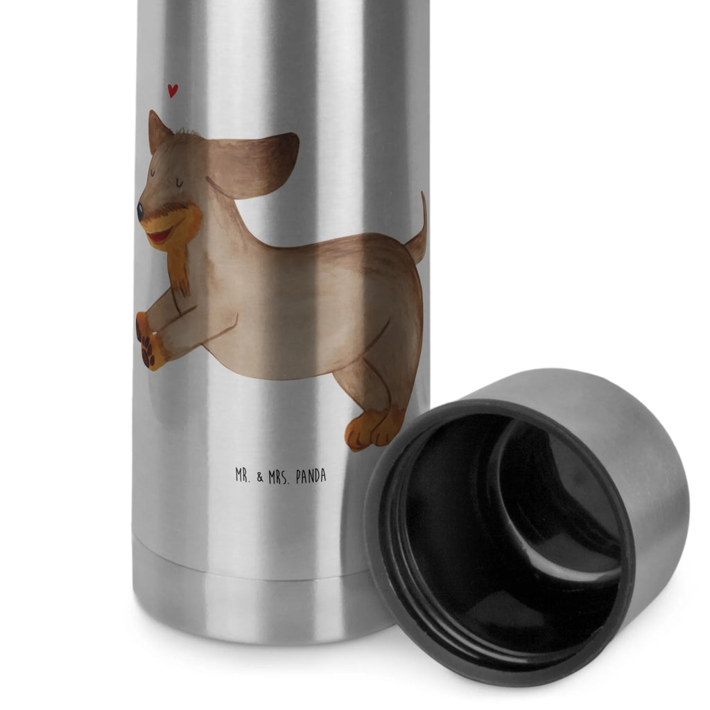 Thermos Flask Dog dachshund Thermoskanne, Hund, Hundemotiv, Haustier, Hunderasse, Tierliebhaber, Hundebesitzer, Sprüche, Dachshund, Dackel, happy dog, Hunde